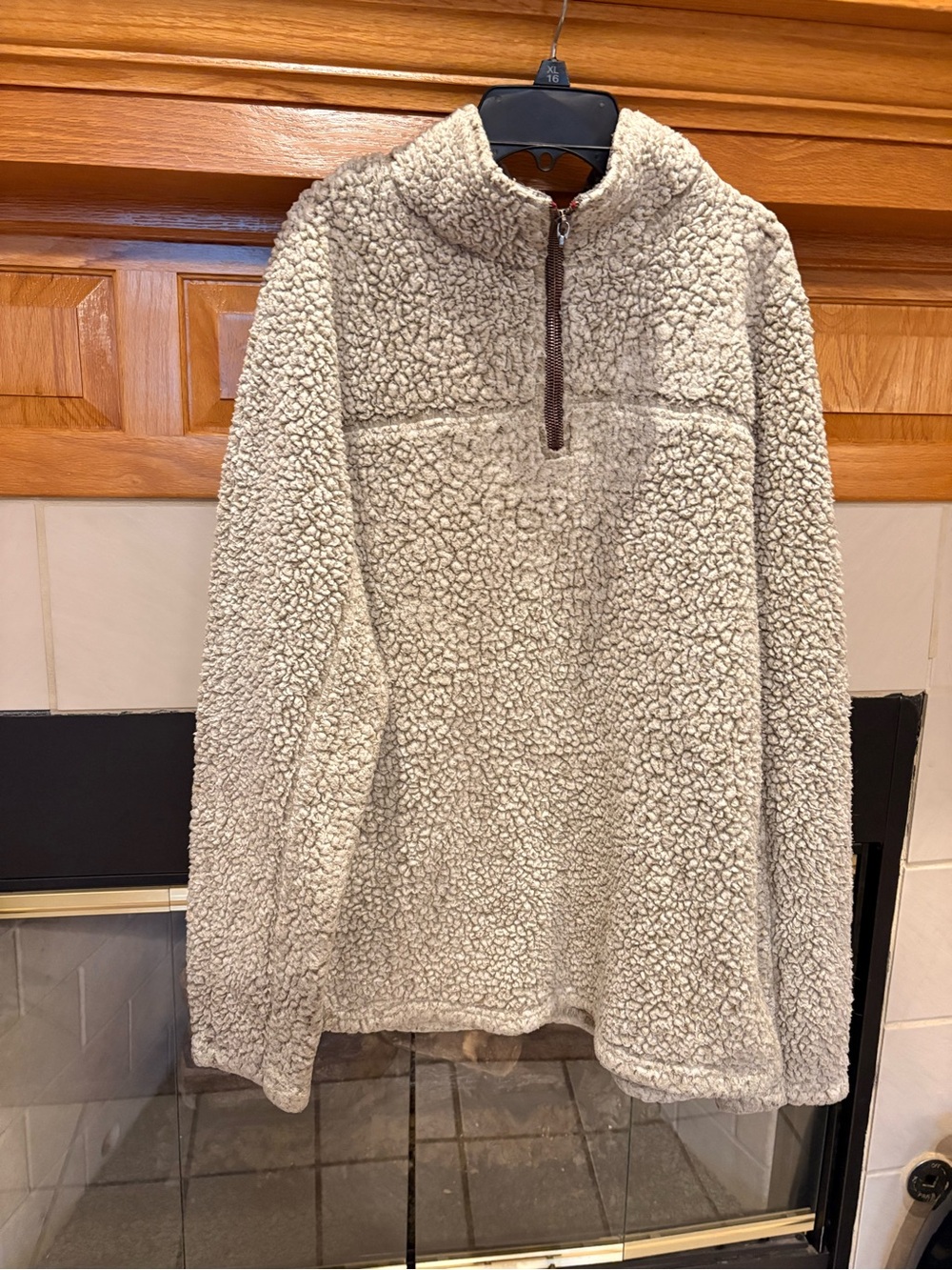True Grit Cream Sherpa Half-Zip Pullover Sweater